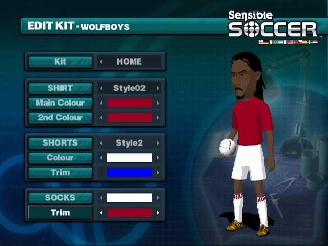 Menu screen for player kit creation
