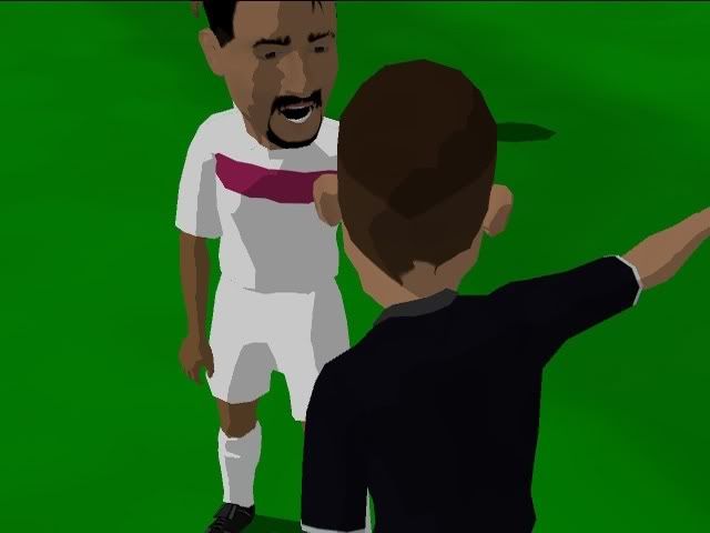The ref disciplines a player