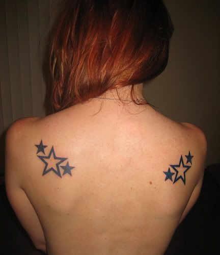 Upper Back Tattoos Female. Female Upper Back Star Tattoo