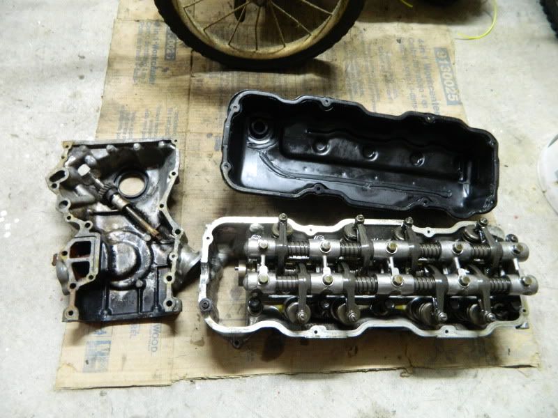 Z24 Head, "M" block, Valve cover, Timing chain with cover Datsun