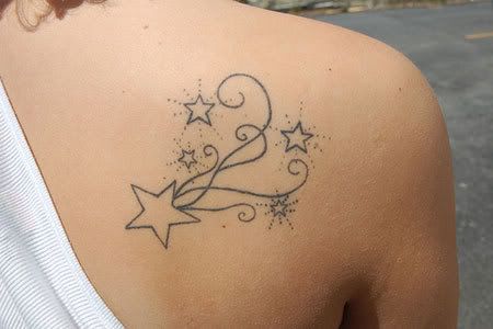 norcal star tattoo. shooting star tattoos.