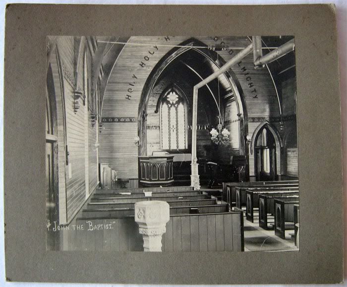 Wooden church interior, ca 1890 Wooden church interior, ca 1890