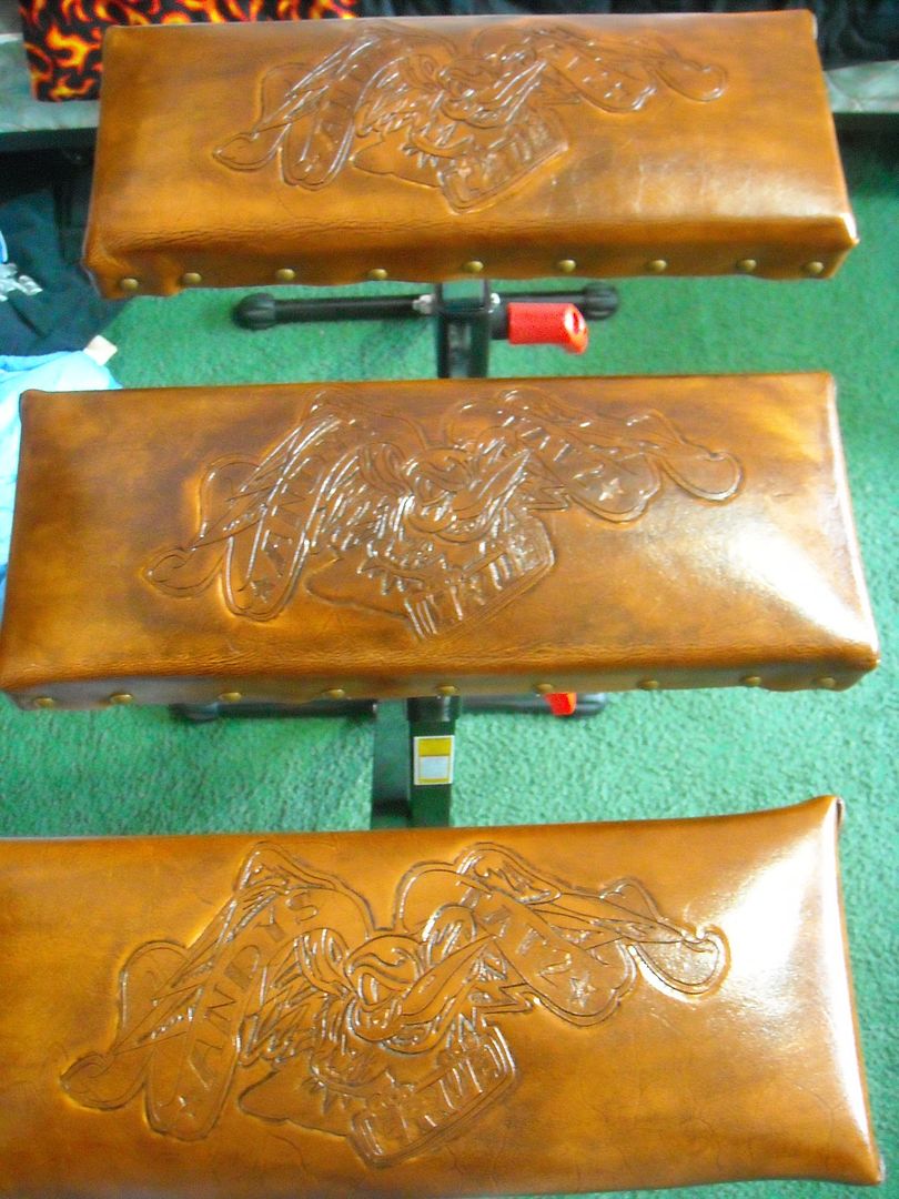 Custom carved leather Tattoo furniture