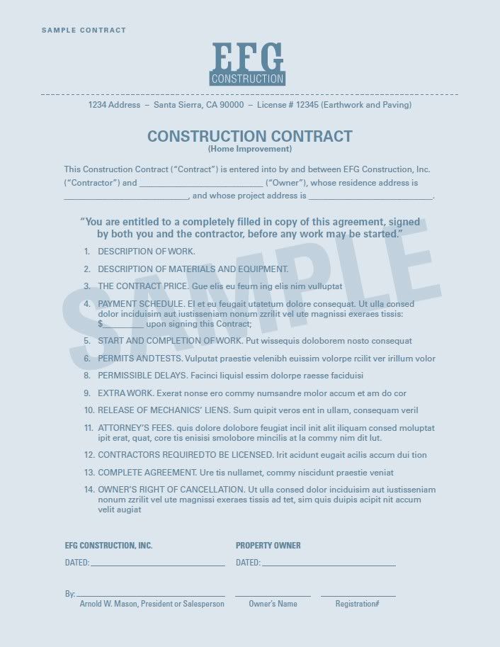 Landscaping Contract Examples