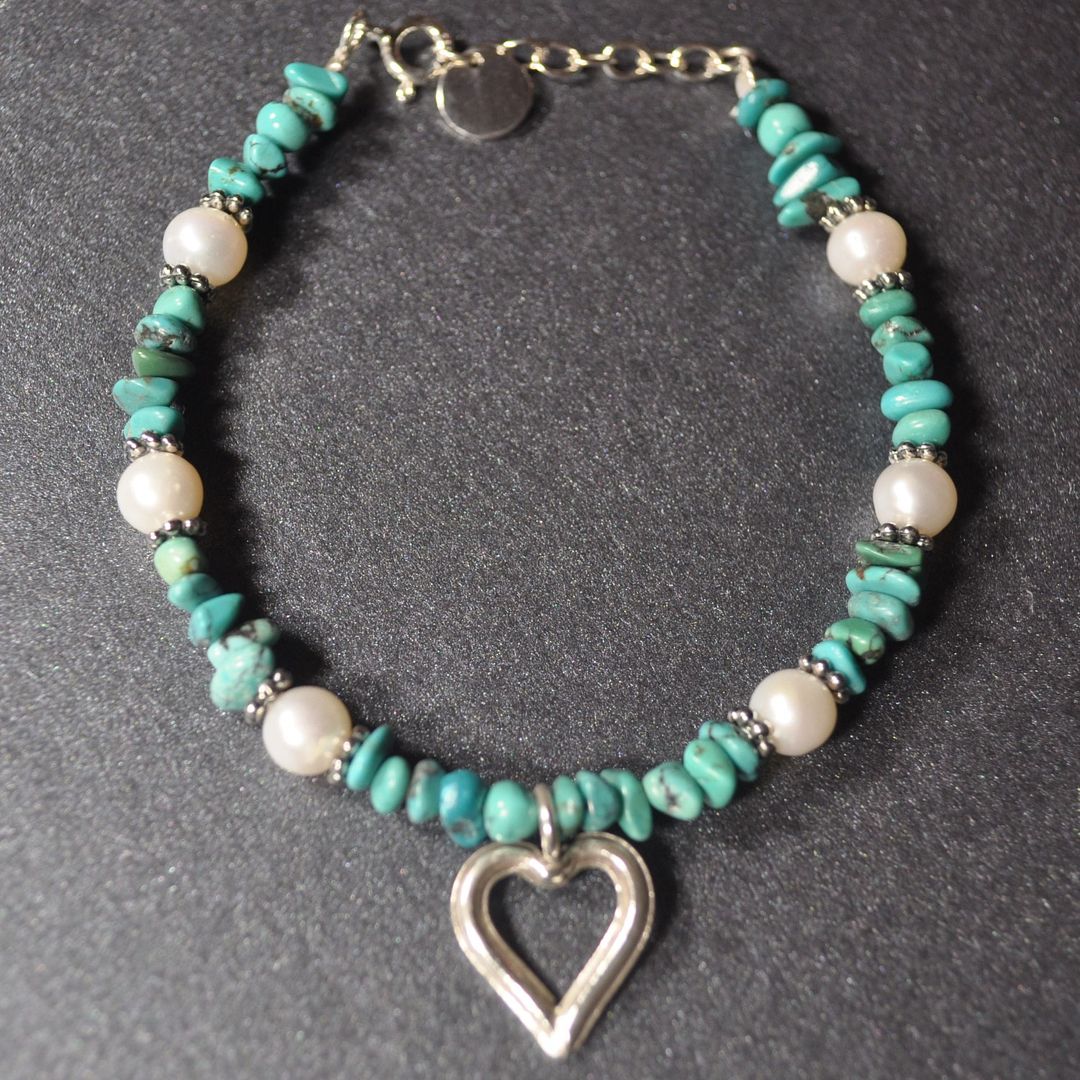 turquoise and pearl bracelet