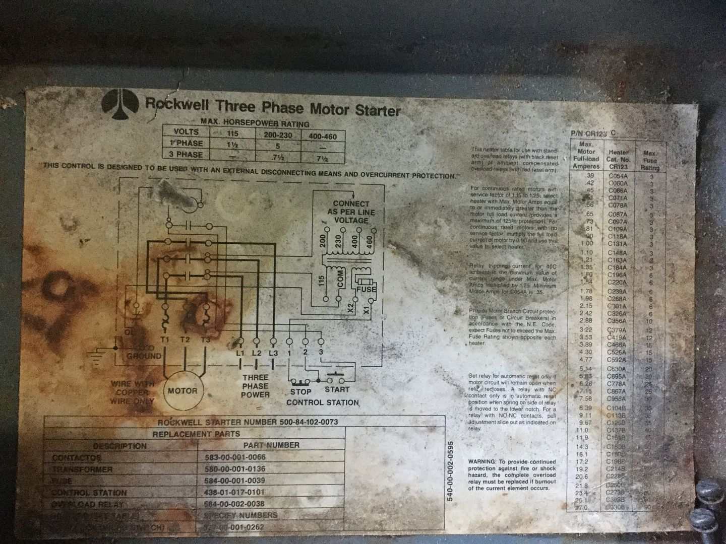 Rockwell Unisaw Wiring Problem