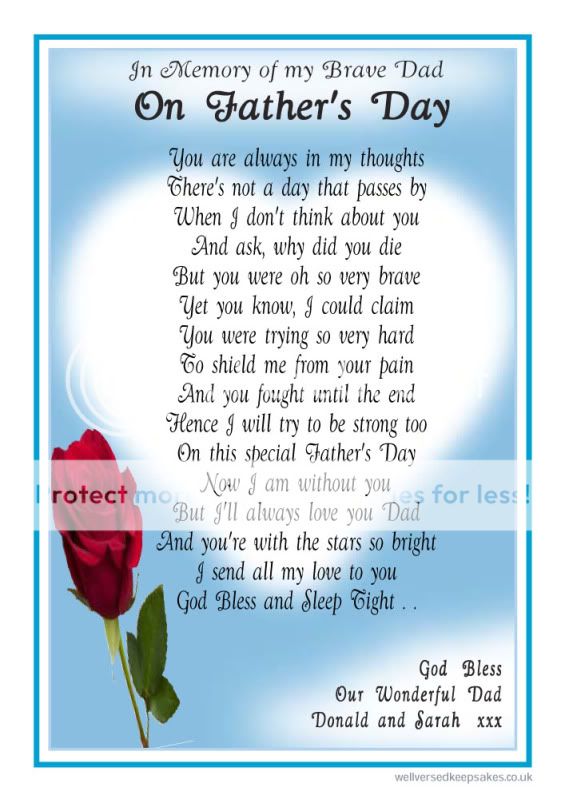 NEW - My Brave Dad - Fathers Day Memorial Poem - Funeral Grave Card ...